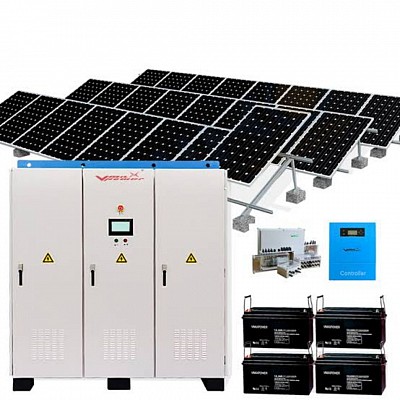Solar system and industrial hybrid inverter array